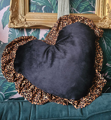 Kitsch..... Noir Velvet heart Cushion