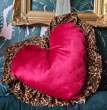 Load image into Gallery viewer, Kitsch.....cherry red velvet heart Cushion