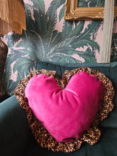 Load image into Gallery viewer, Kitsch..... hot pink velvet heart Cushion