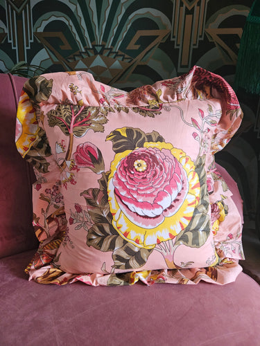 Collection 24..... Pink Floral Frill Cushion