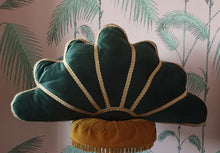 Load image into Gallery viewer, Bottle Green Deco Fan Cushion