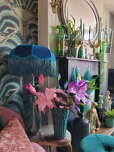 Load image into Gallery viewer, Hollywood Charleston Deco Teal lampshade