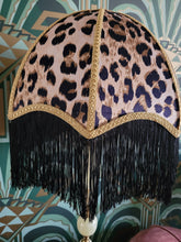 Load image into Gallery viewer, Art Deco leopard Black lampshade