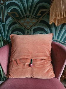 Vintage Scarf Cushion, Olive & Brown