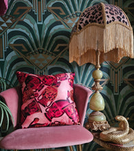 Load image into Gallery viewer, Vintage Scarf Cushion with a Greek Pot design