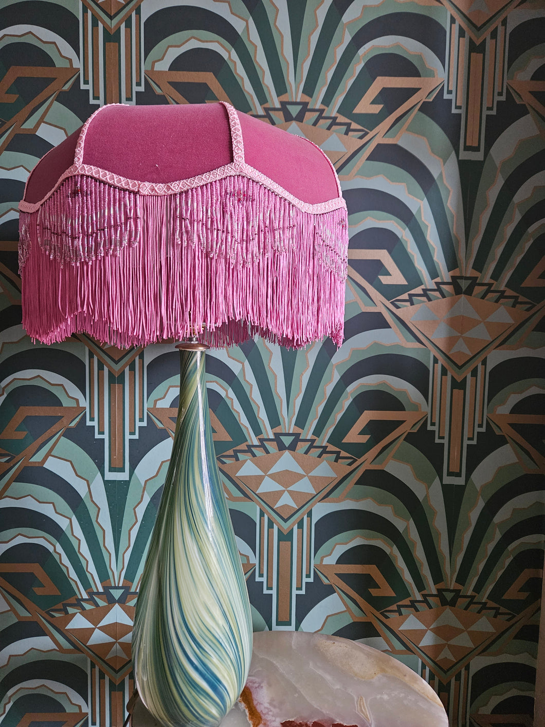 Hollywood Charleston Deco Dusky Pink