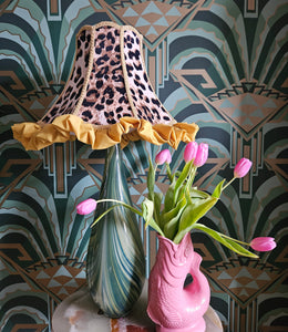 £50 Sale Art Deco Leopard lampshade ruffle