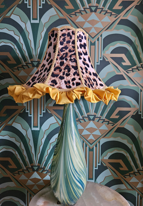 Art Deco Leopard lampshade ruffle