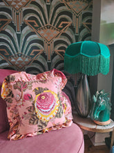 Load image into Gallery viewer, Collection 24..... Pink Floral Frill Cushion