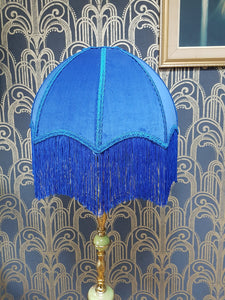 Electric Blue Art Deco Lampshade
