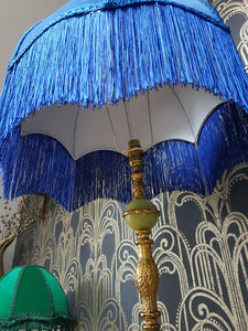 Electric Blue Art Deco Lampshade