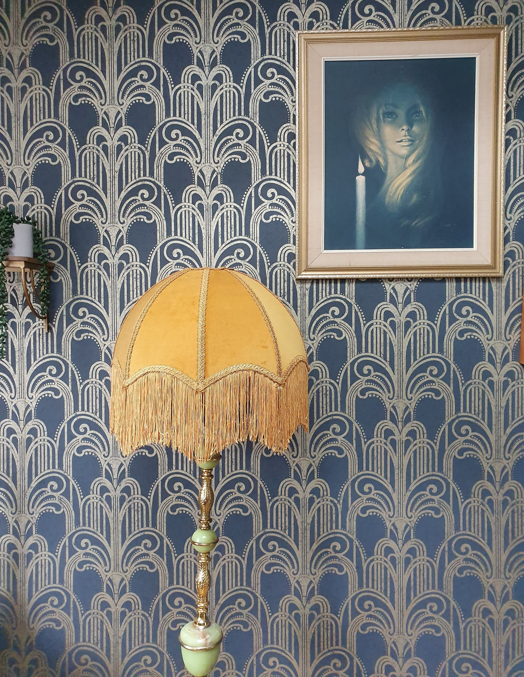 Old Gold Art Deco Lampshade