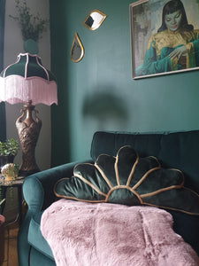 Bottle Green Deco Fan Cushion