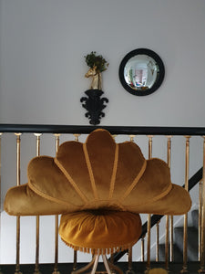 Old gold deco fan cushion