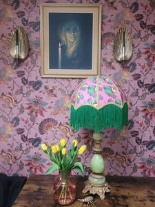 Patterned lampshade Art Deco Tropical Pink