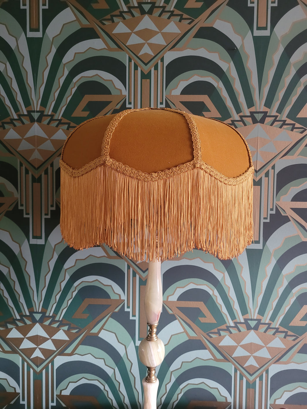 Old Gold Hollywood Deco Lampshade